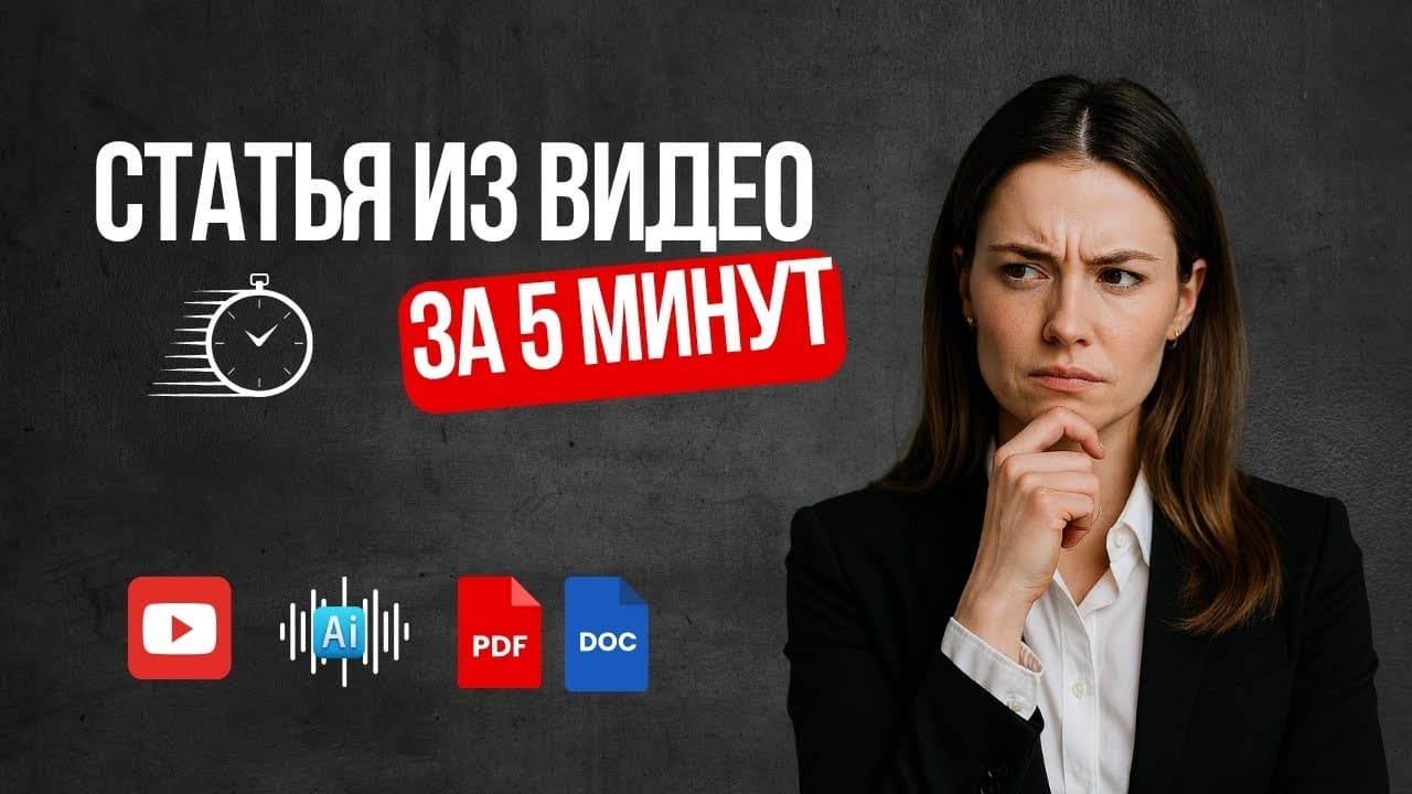 Как сделать статью из видео за 5 минут
